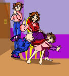 Naughty Small Mew's Mom Spanks