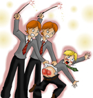 Arkham-Insanity's Harry Potter - Weasly twins spank Draco